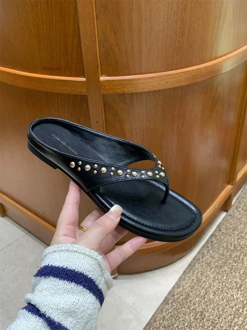 Vintage Rivet Toe Slip On Shoe