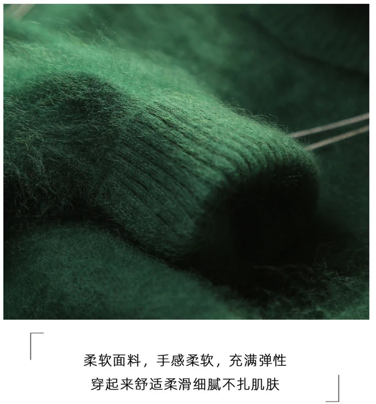 Soft Warm Loose Fit V Neck Cashmere Sweater for Women