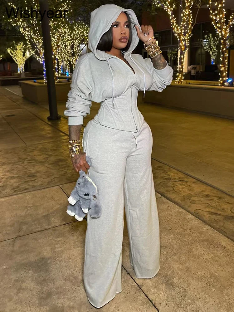 Cozy Autumn Hooded Tracksuit Set
