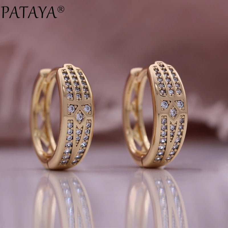 Rose Gold Cubic Zirconia Drop Earrings