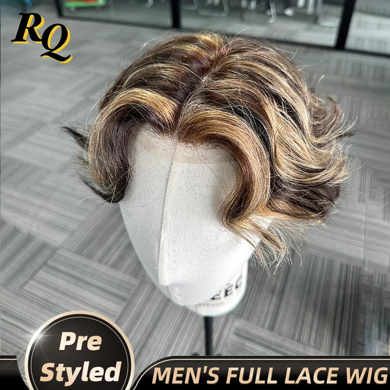 Pre Styled Wavy Full Lace Human Hair Topper For Women