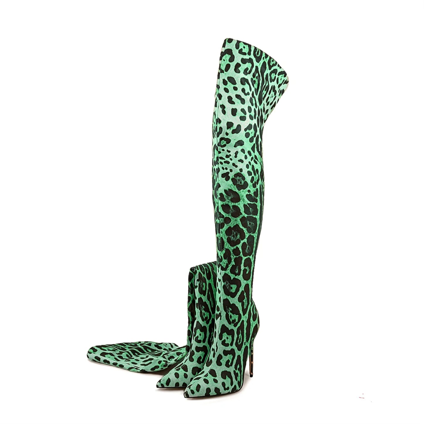 Sexy Striped Back Zip Over-the-Knee Boots for Women