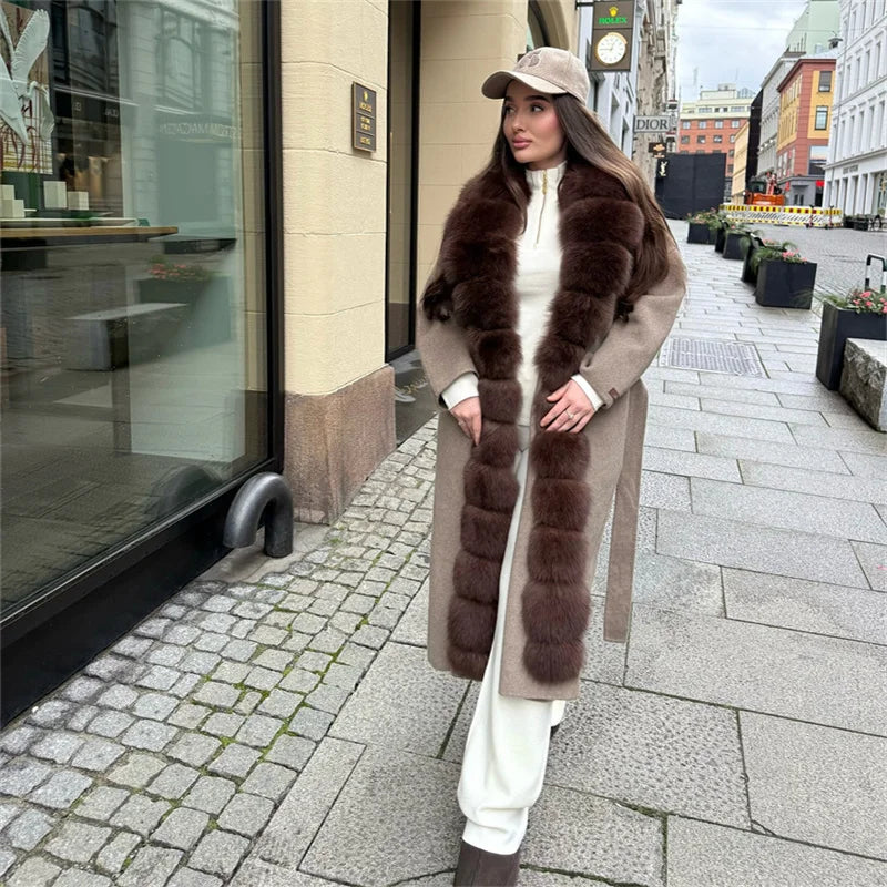Vintage Women's Fur Coat Elegant Open Collar Thicken Full Sleeve Jacket With Furs Female 2025 New Autumn Winter Woman Clothes