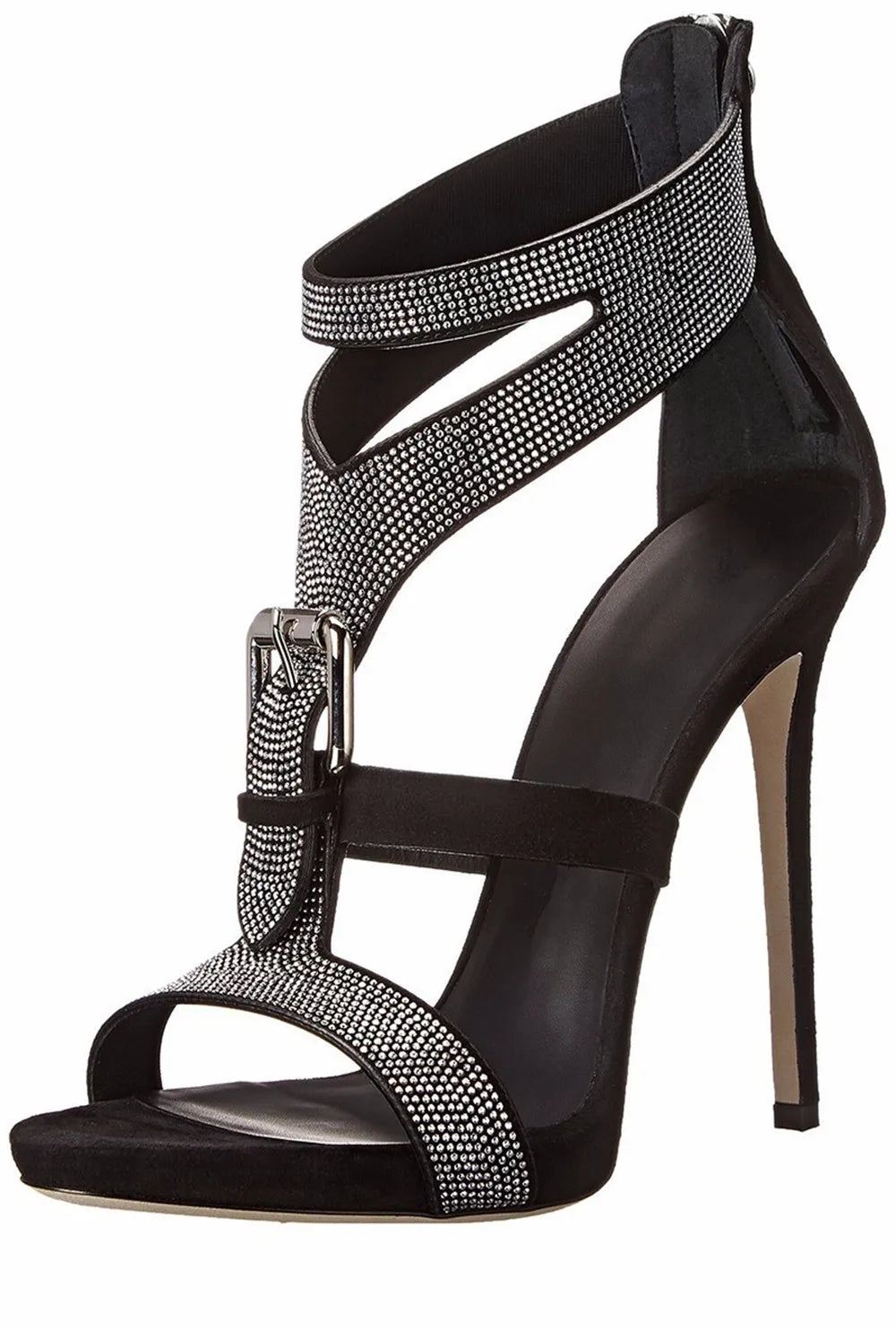 Rhinestone Patent Leather Thin High Heels for Women