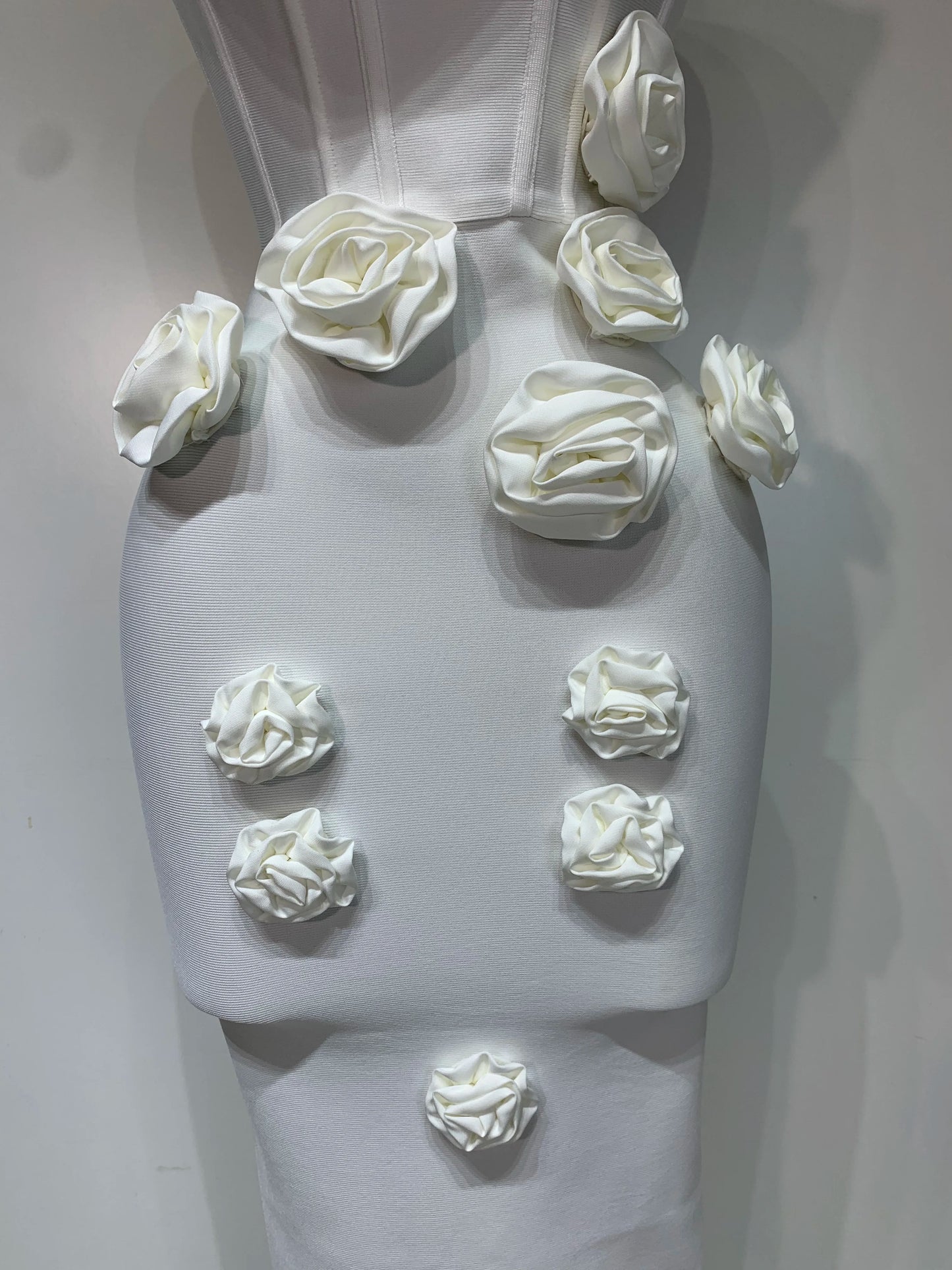 2025 Newest Women Sexy Strapless Backless Red Flower Midi Bandage Dress Celebirty Elegant Evening Club Party Birthday Dresses