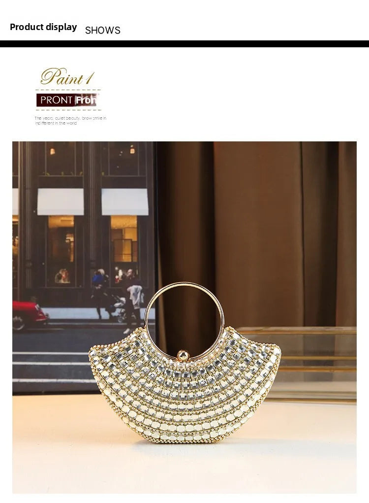 New Evening Women's Bag Luxury Brand Diamond-encrusted Sparkling Dinner Party Handbag Diamond-encrusted Women's Shoulder Bag