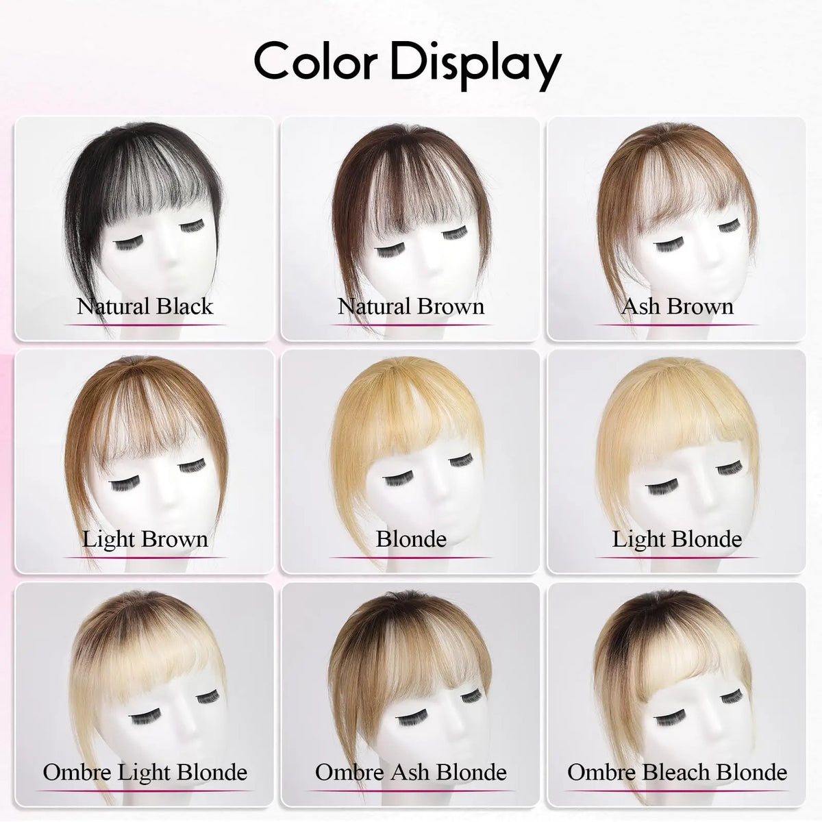 Remy Human Hair Clip In Air With Temples Bangs For Women