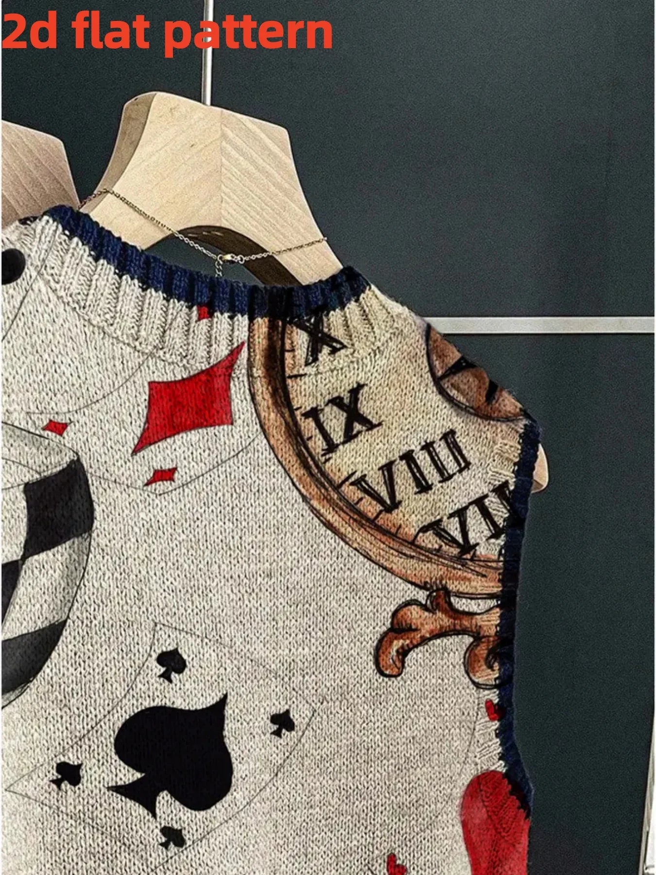 Digital Print Four Season Knit Pullover Vest for Women
