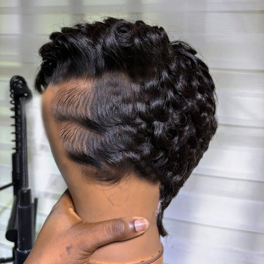 Short Curly Layered Pixie Cut Wig