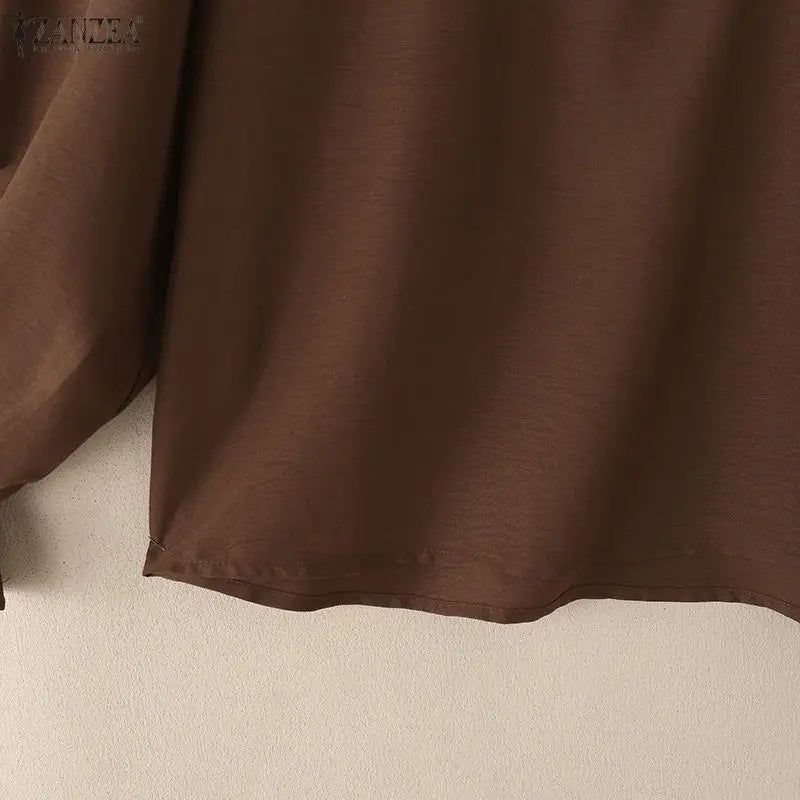 Elegant Ruffled Trim Long Sleeve Blouse for Women
