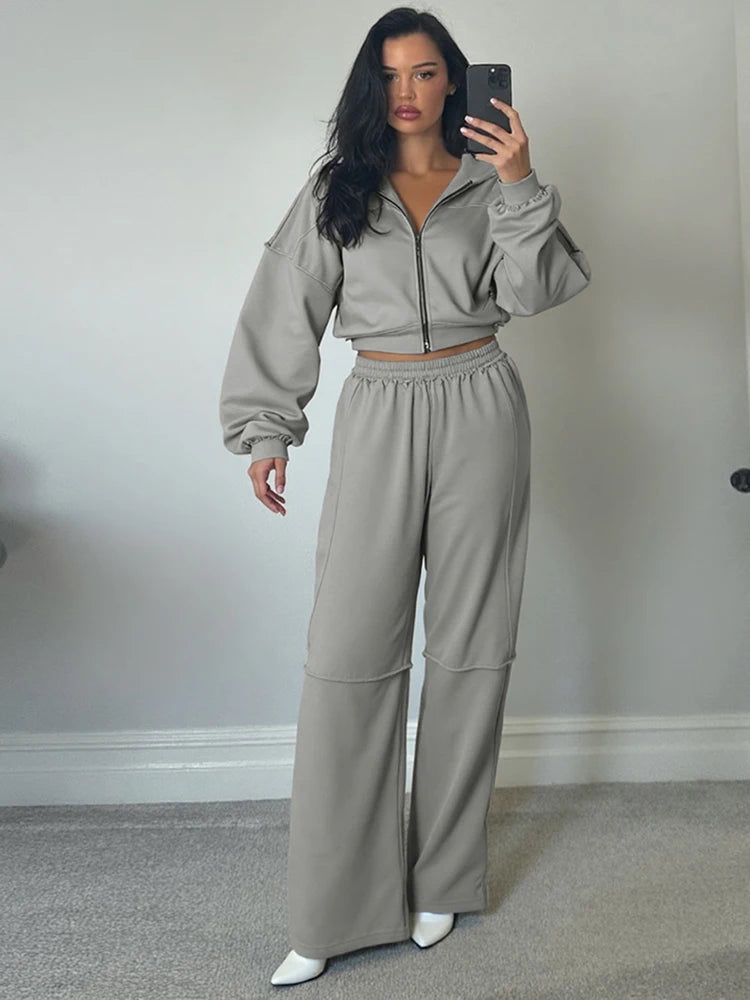 Cozy Woolen Hooded Pantsuit