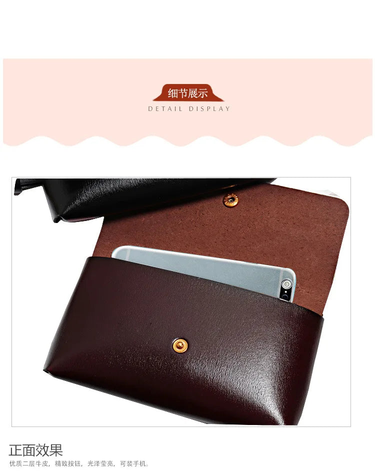 Minimalist Genuine Leather Waist Bag With Belt for Women