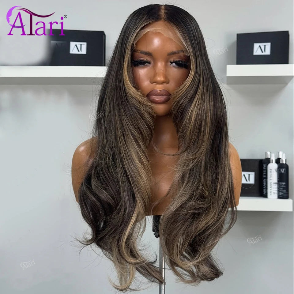 Highlighted Body Wave Human Hair Wig