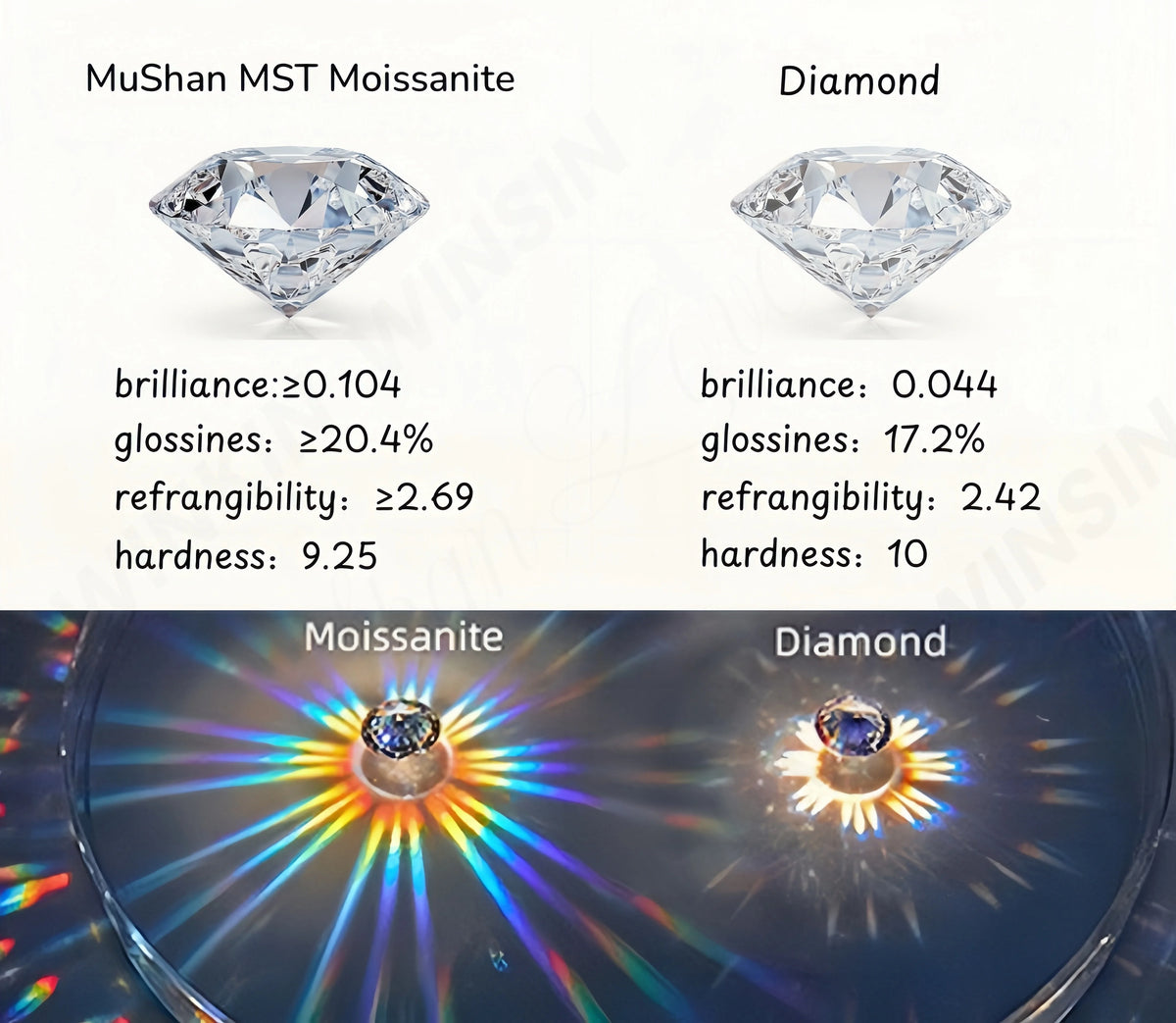 Moissanite Sterling Silver Wedding Ring Set for Women