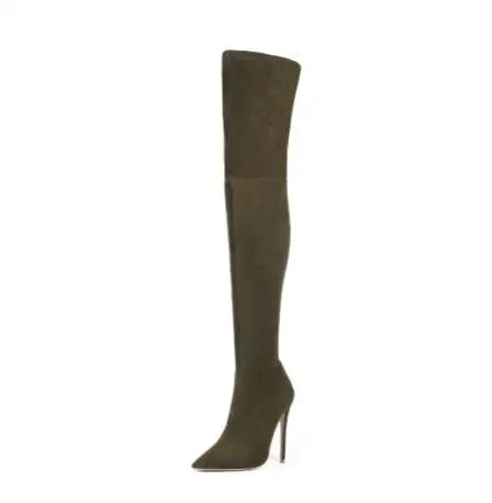 Over The Knee Pointed Toe High Heel Boots for Women
