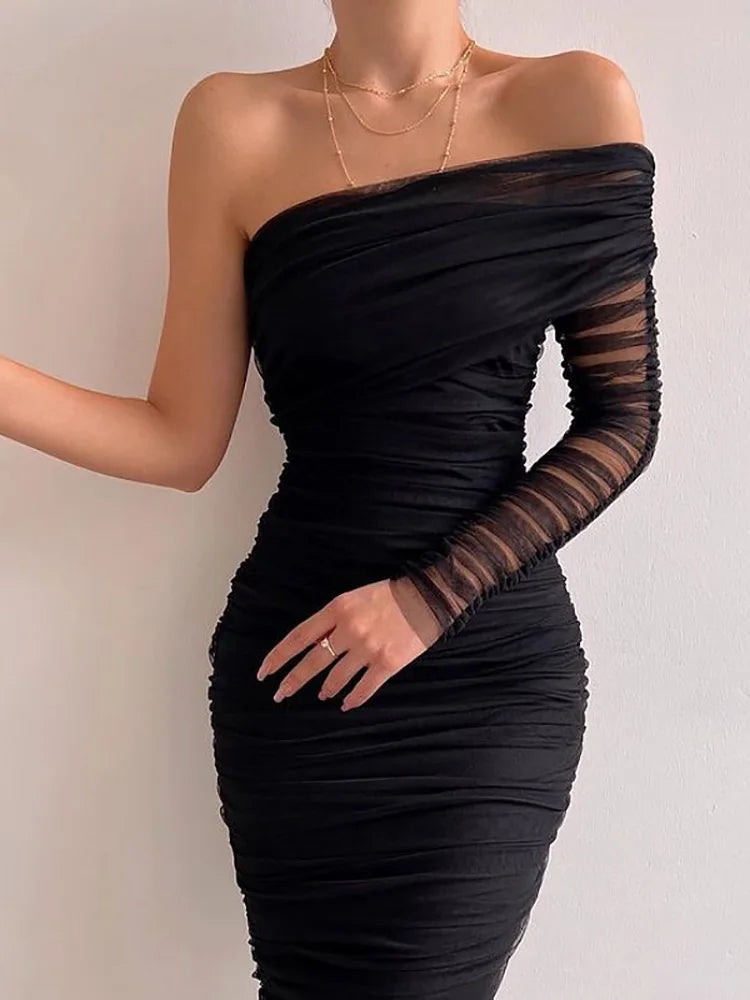 Elegant Lantern Sleeve V Neck Maxi Dress for Women