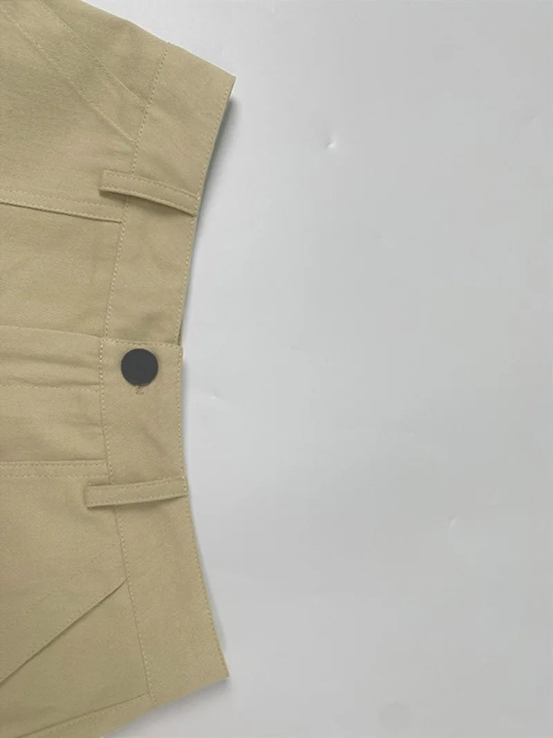 Krisstarsgirls Summer Woman Wide Leg Capris Pants with Pockets 2025 New Trendy Cotton Clothes Loose Cropped Cargo Pants Female
