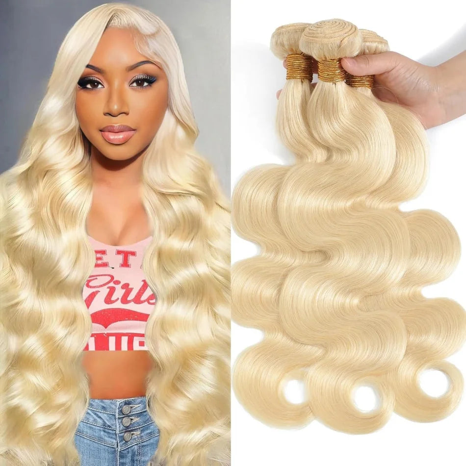 Honey Blonde Body Wave Human Hair Bundles for Women