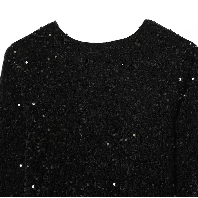Sequined Paillette Glitter Evening Mini Dress for Women
