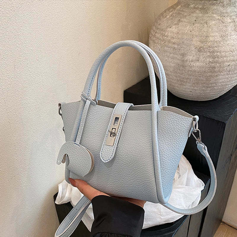 Fashion Design Women Bucket Bag Brand Trendy Basket Bag Versatile Simple Solid Color Texture Women's Bag Shoulder Crossbody Bag