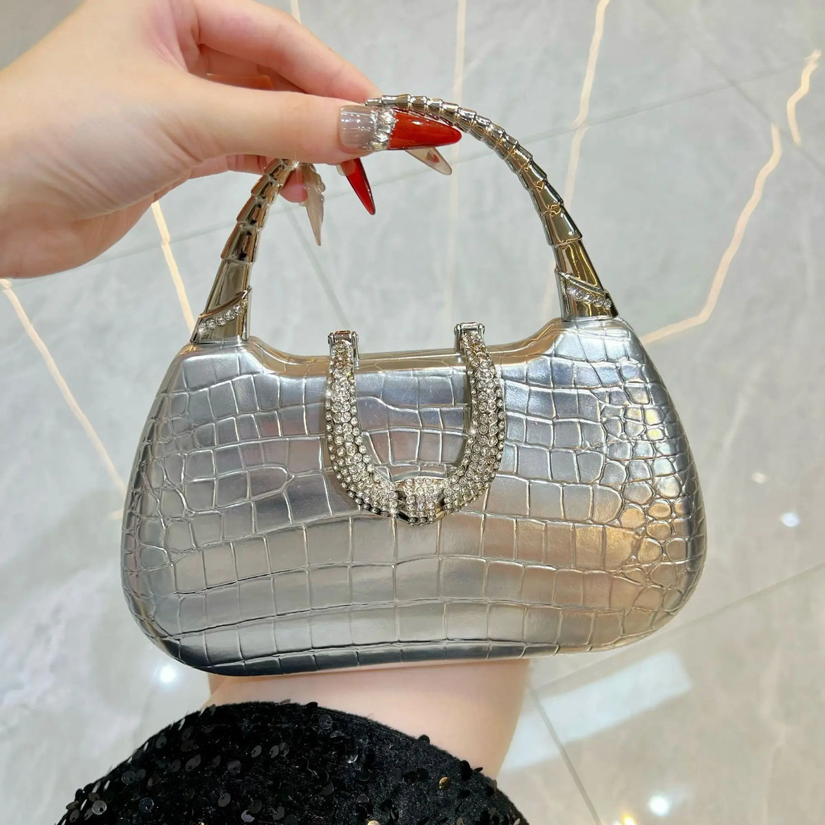 New Banquet Handbag Diamond-encrusted Fashion Dinner Women's Handbag High-quality Fashion Women's Shoulder Oblique Bag