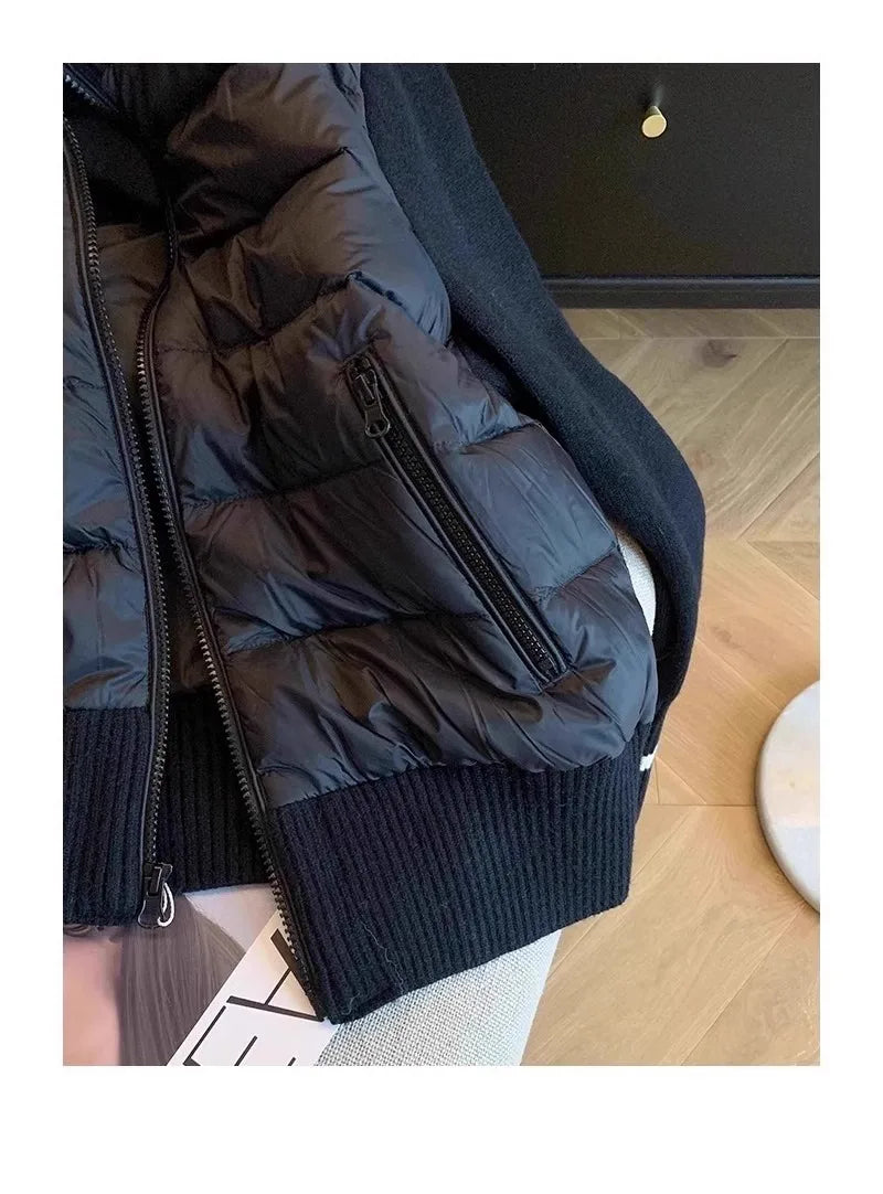Color Block Knit Down Jacket