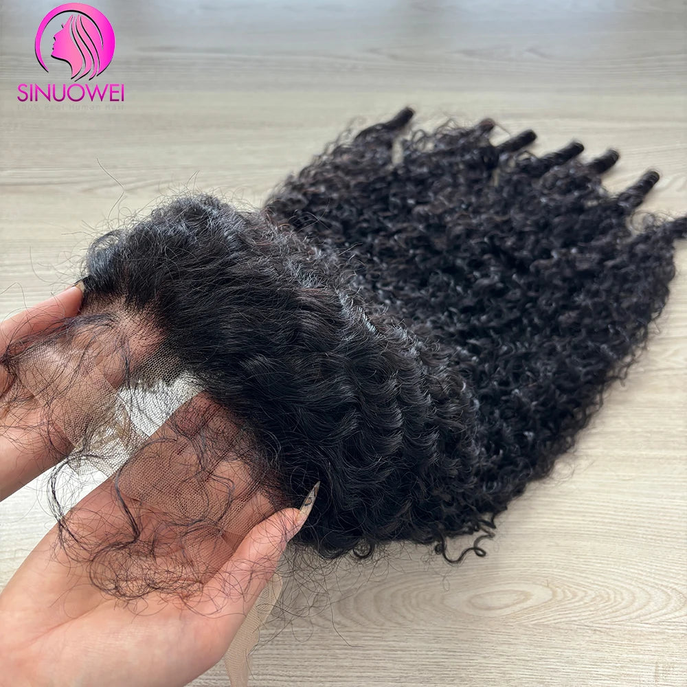 Burgundy Curly Lace Frontal Human Hair Wig for Women