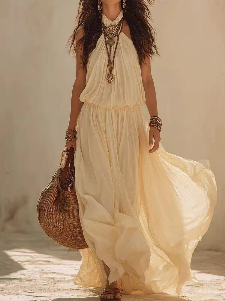 Bohemian Sleeveless Patchwork Maxi Dress for Women
