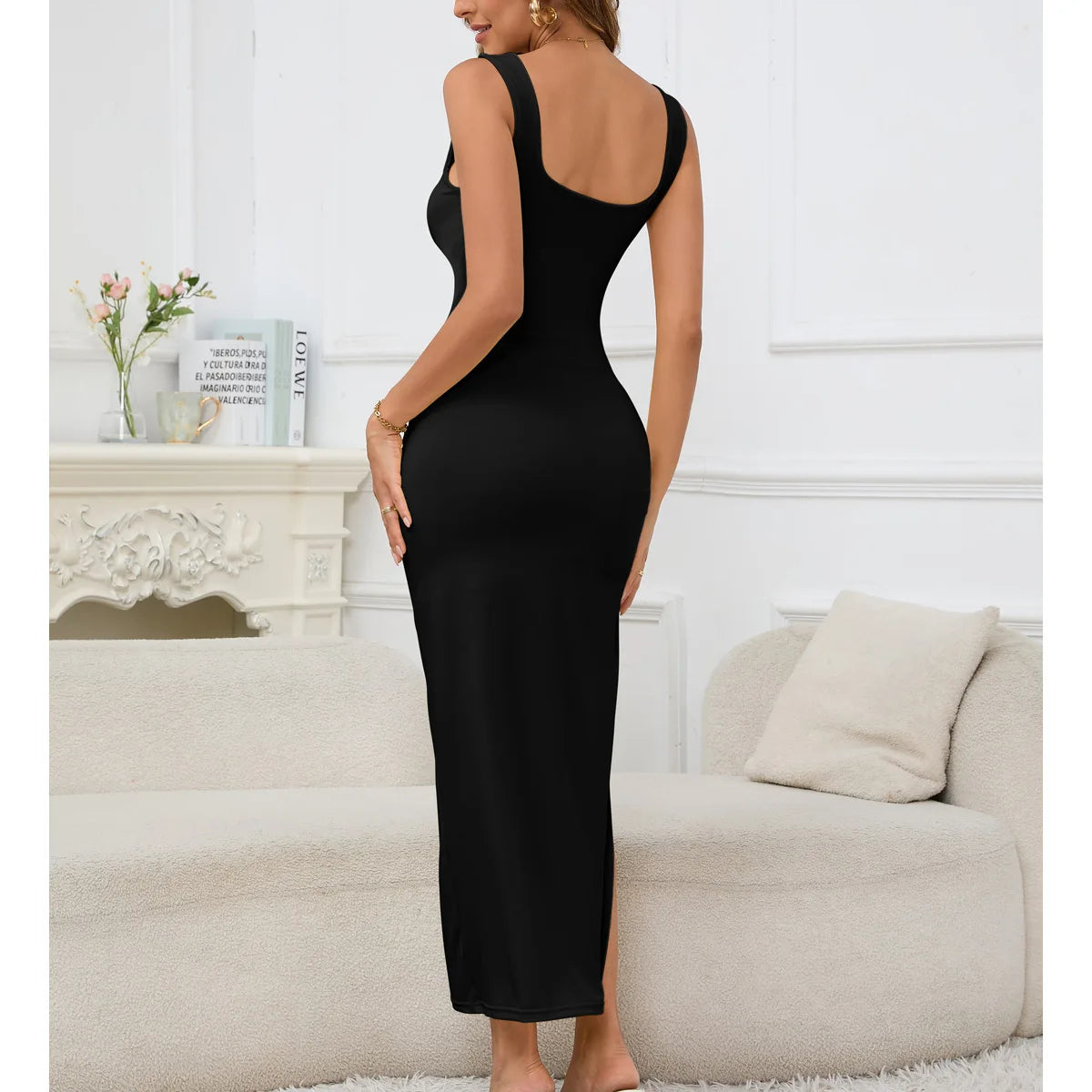 Sleeveless Hollow Cut Long Bodycon Dress for Women