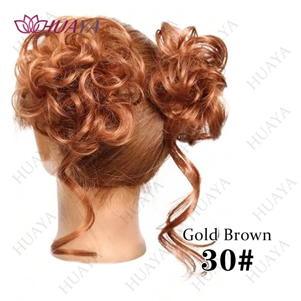 Double Pack Messy Synthetic Curly Hair Bun Wrap For Women