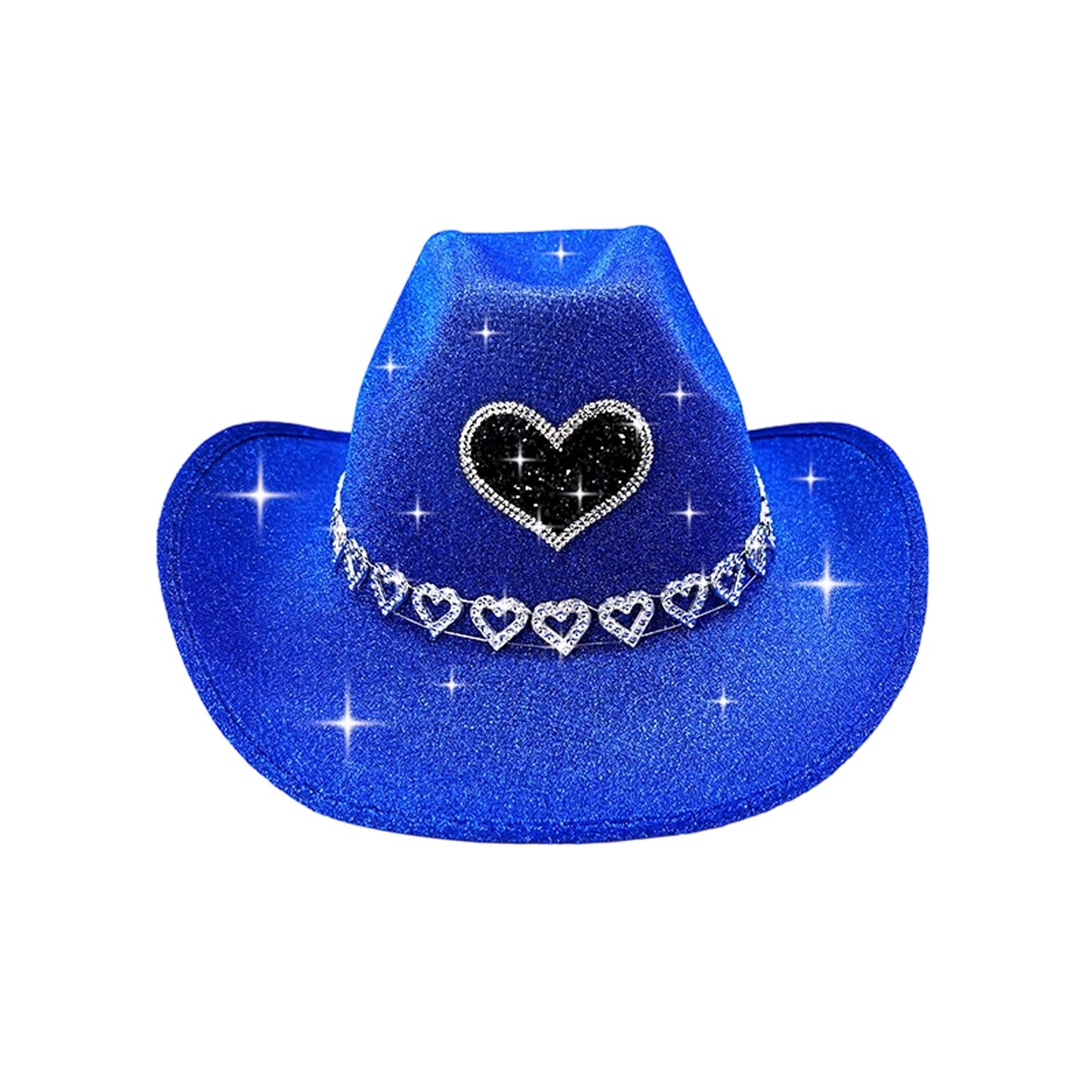 Glitter Rhinestone Western Wide Brim Cowgirl Hat for Women