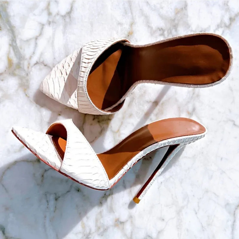 Pointed Toe Slim High Heel Wedding Sandals for Women