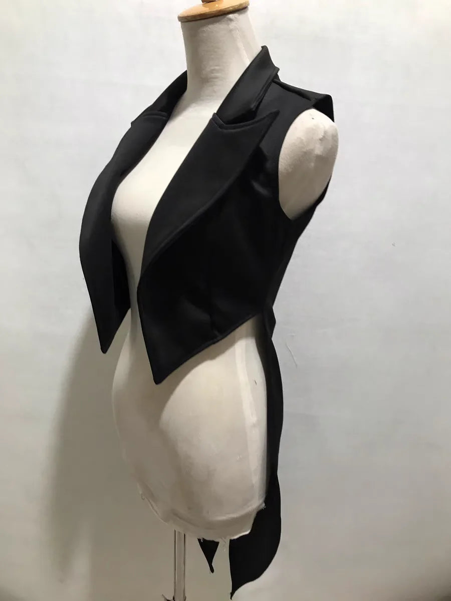 Black And White Tailcoat Dance Performance Costume for Women