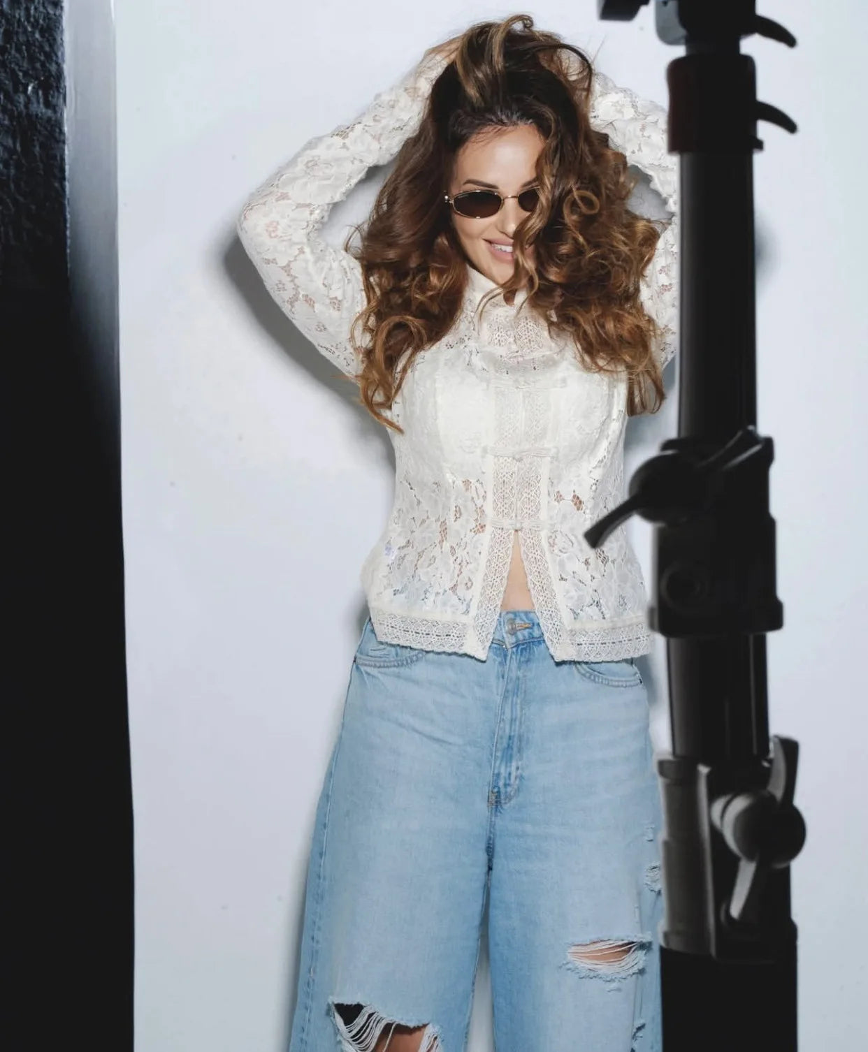 Lace See Through Hollow Out Blouse
