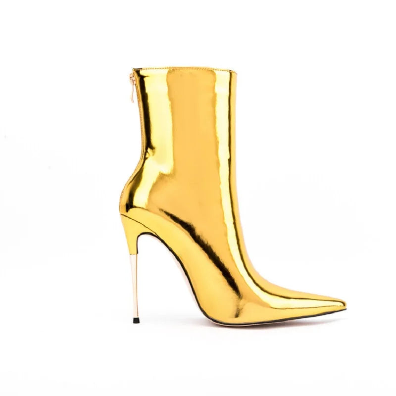 Glam Shiny Back Zipper Over The Knee Boots for Women