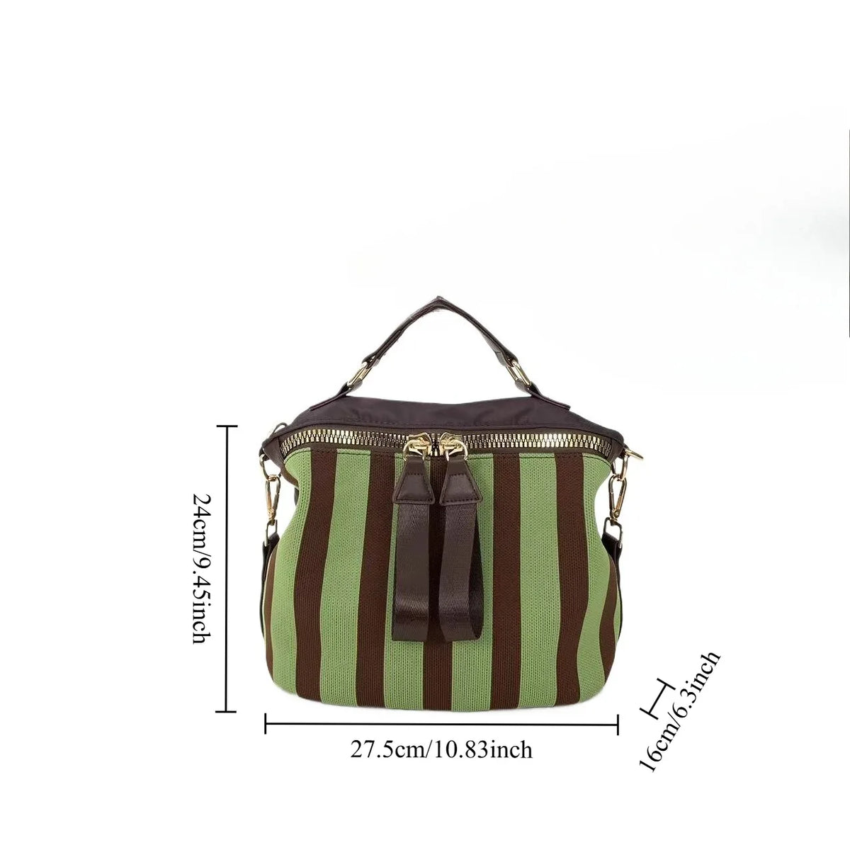Quilted Striped Mesh Crossbody Shoulder Bag for Women