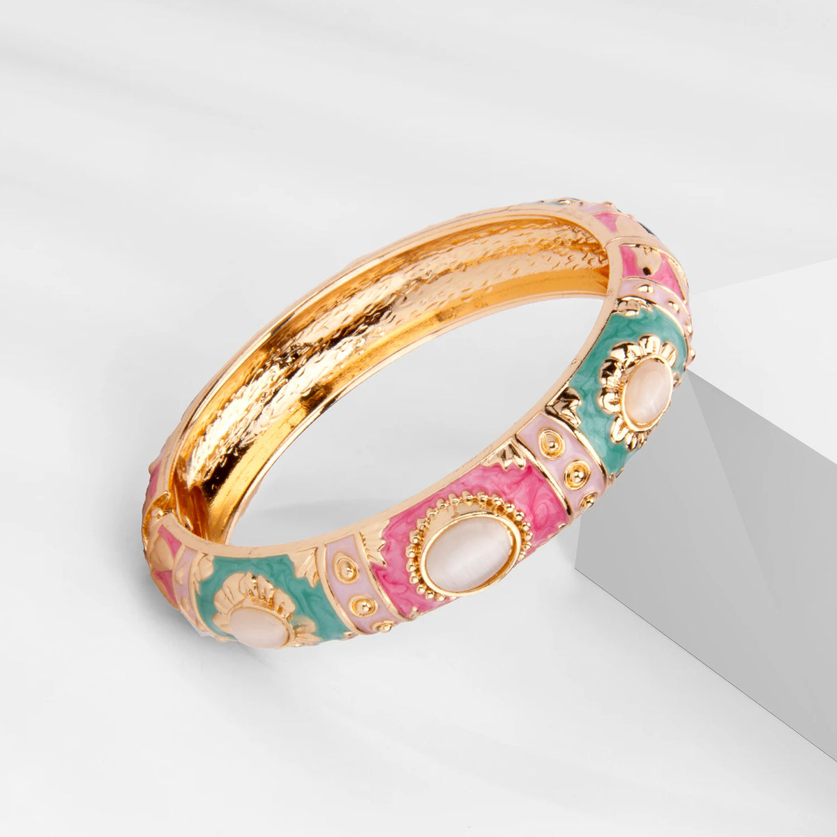 Colorful Enamel Bohemian Bangle Bracelet for Women