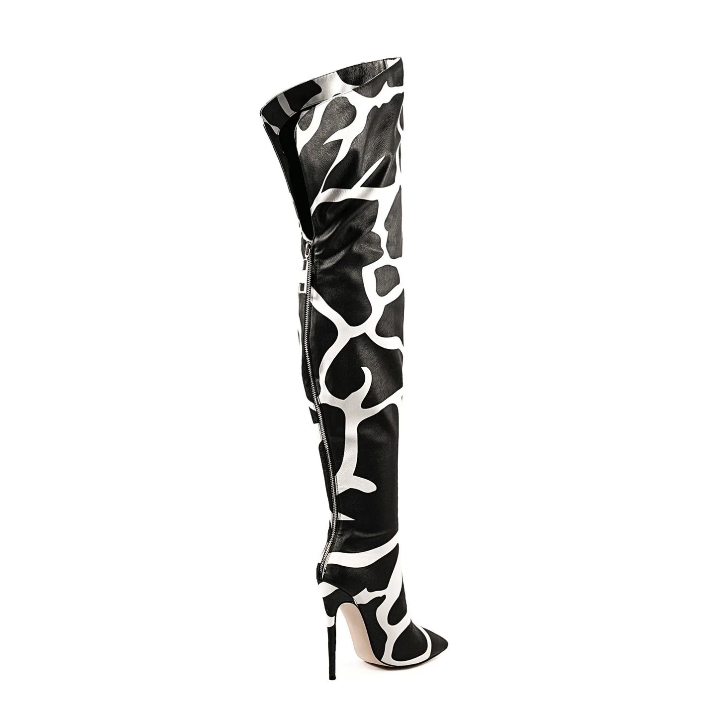 Sexy Striped Back Zip Over-the-Knee Boots for Women