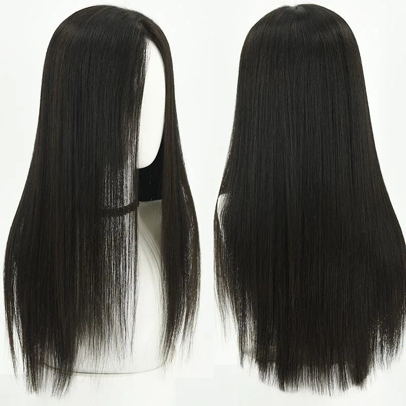 Soft Preplucked Straight Silk Base Human Hair Wig for Women