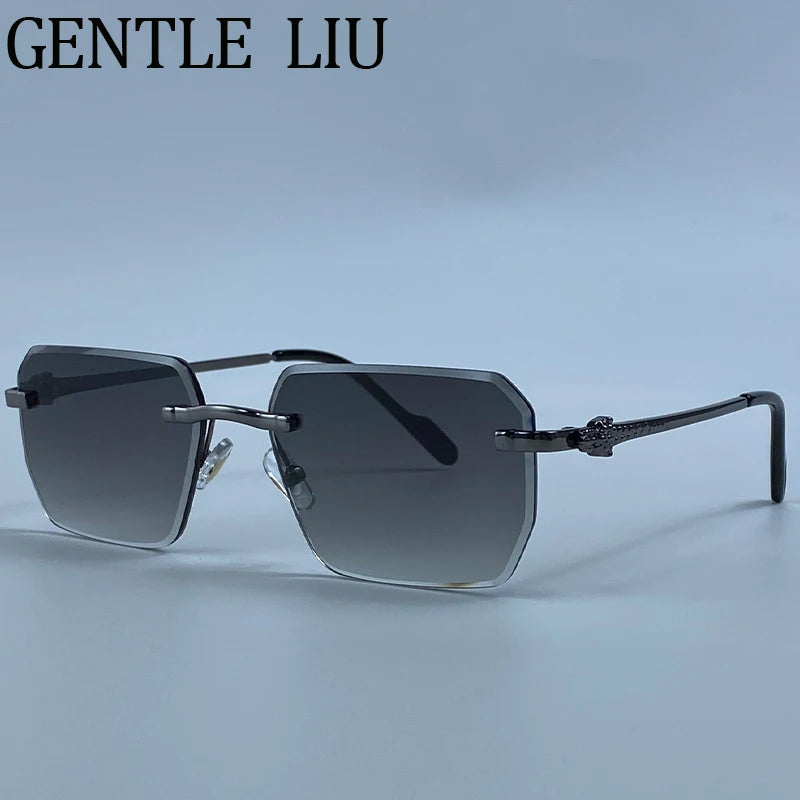 Square Rimless Fashion Sunglasses