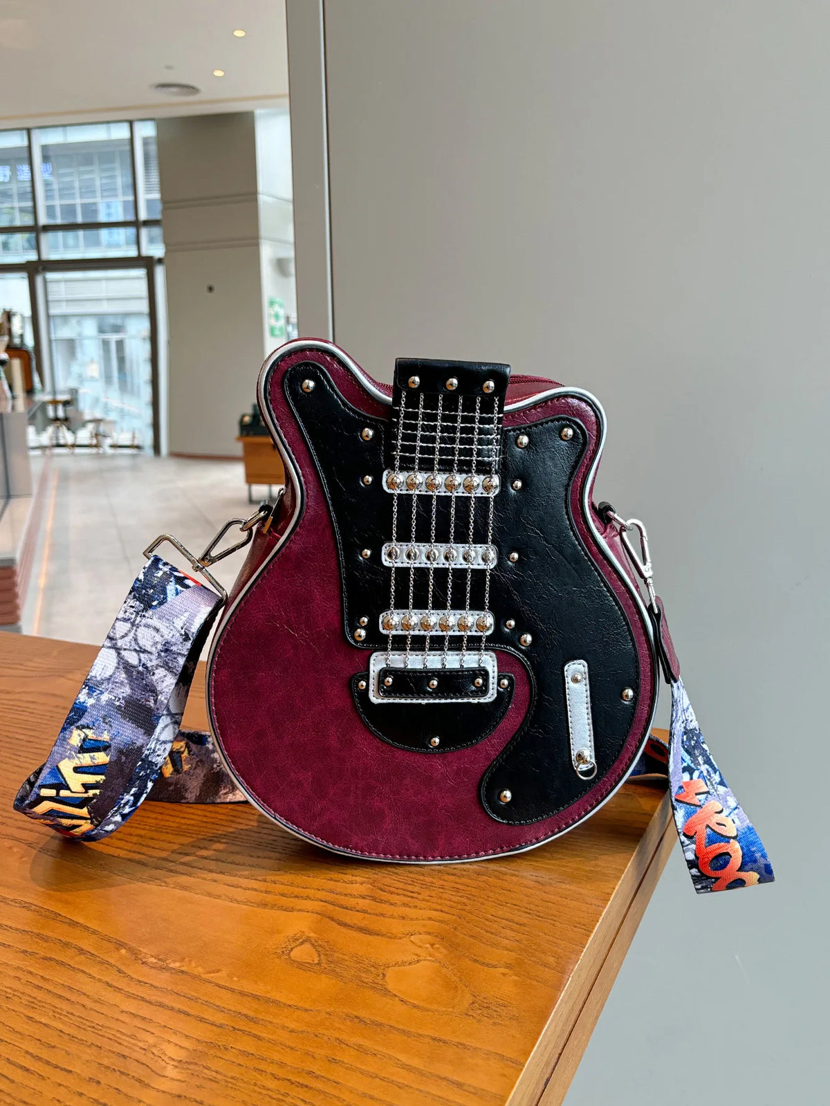 Y2K Guitar Shaped Crossbody Bag