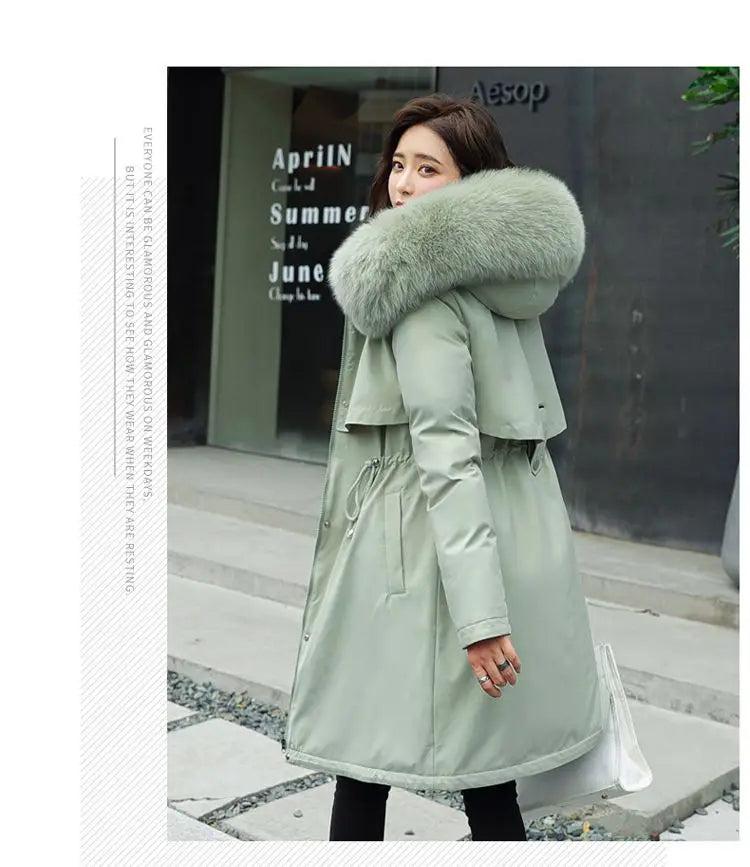 2025 New Parkas Women's Long Coat Winter Jacket Overcoming Plush Cotton Jacket
