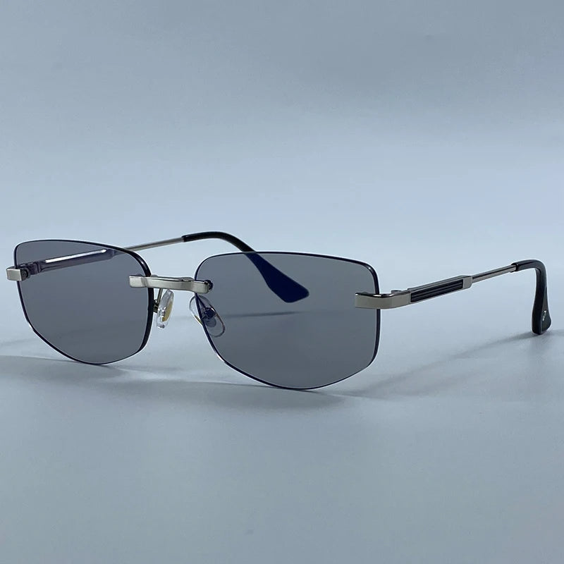 Rimless Geometric Fashion Sunglasses