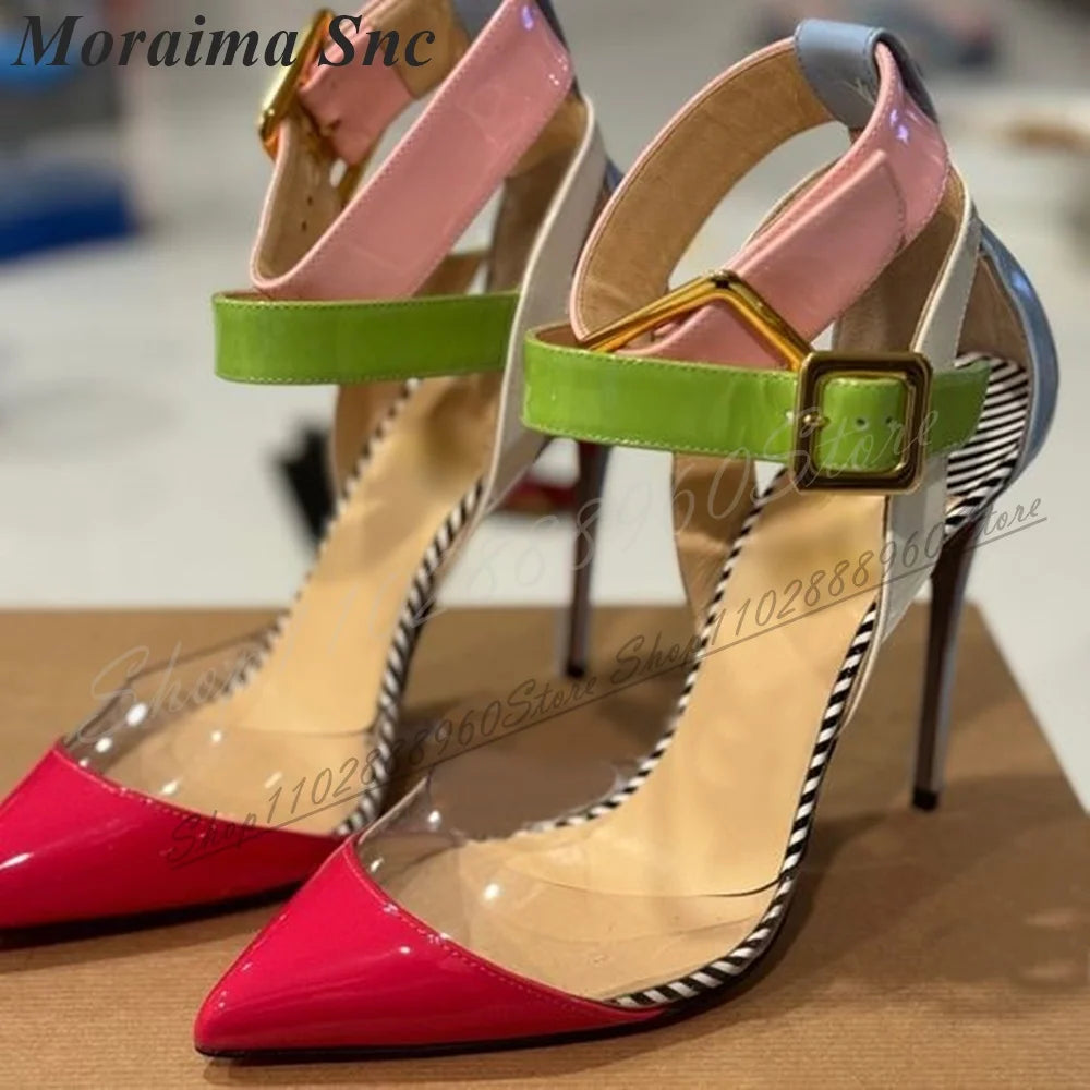 Stylish Pointed Toe Ankle Strap Sandals with Thin Heel for Women