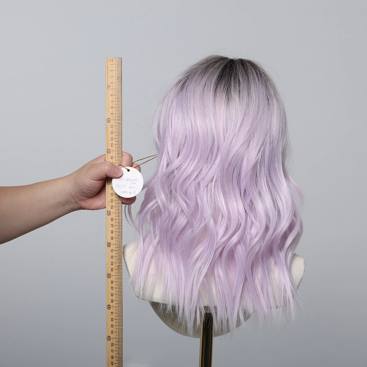 Heat Resistant Purple Ombre Short Curly Medium Part Wig For Women