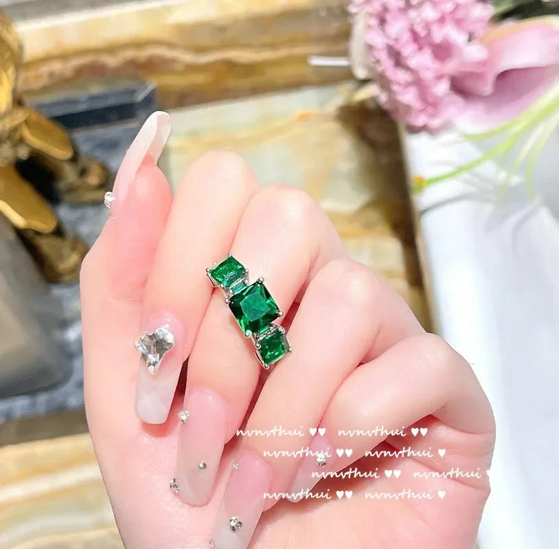 Delicate Green Zircon Wedding Jewelry Set for Women