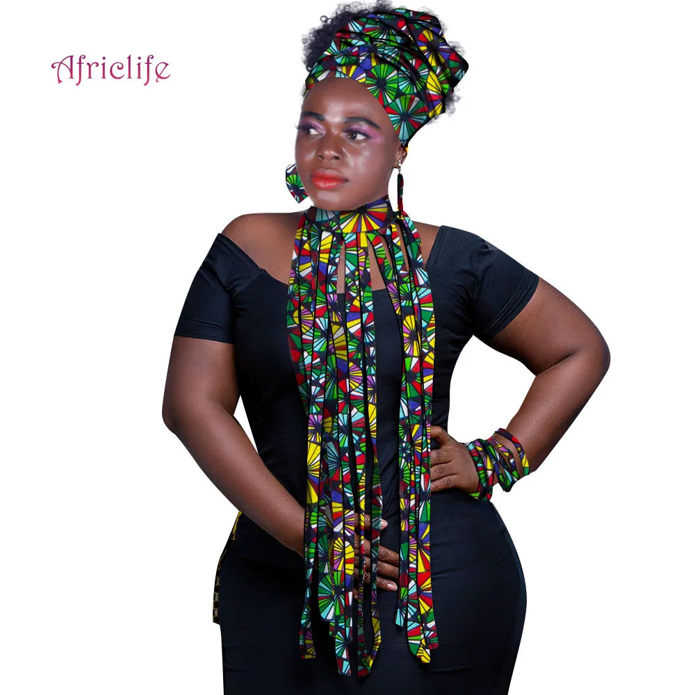 Ethnic Chic Multicolor Headwrap Jewelry Set for Women
