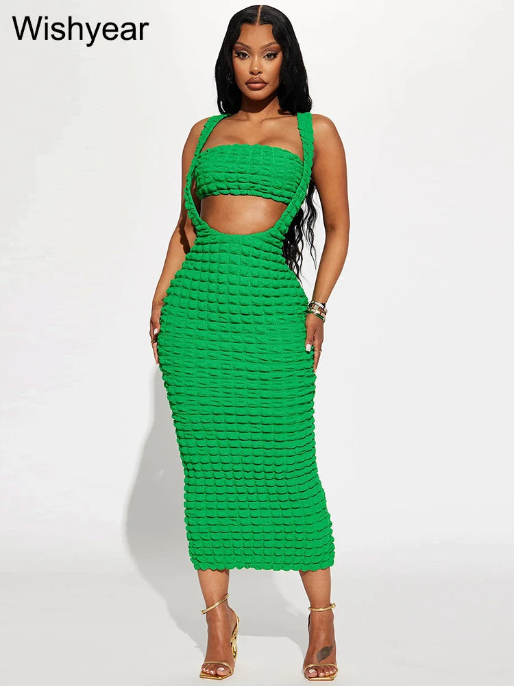 Cutout Crop Top Two Piece Set