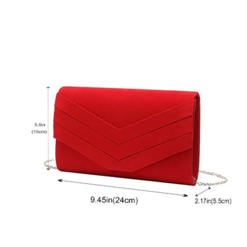 Sequined Velvet Chain Evening Clutch Bag for Women