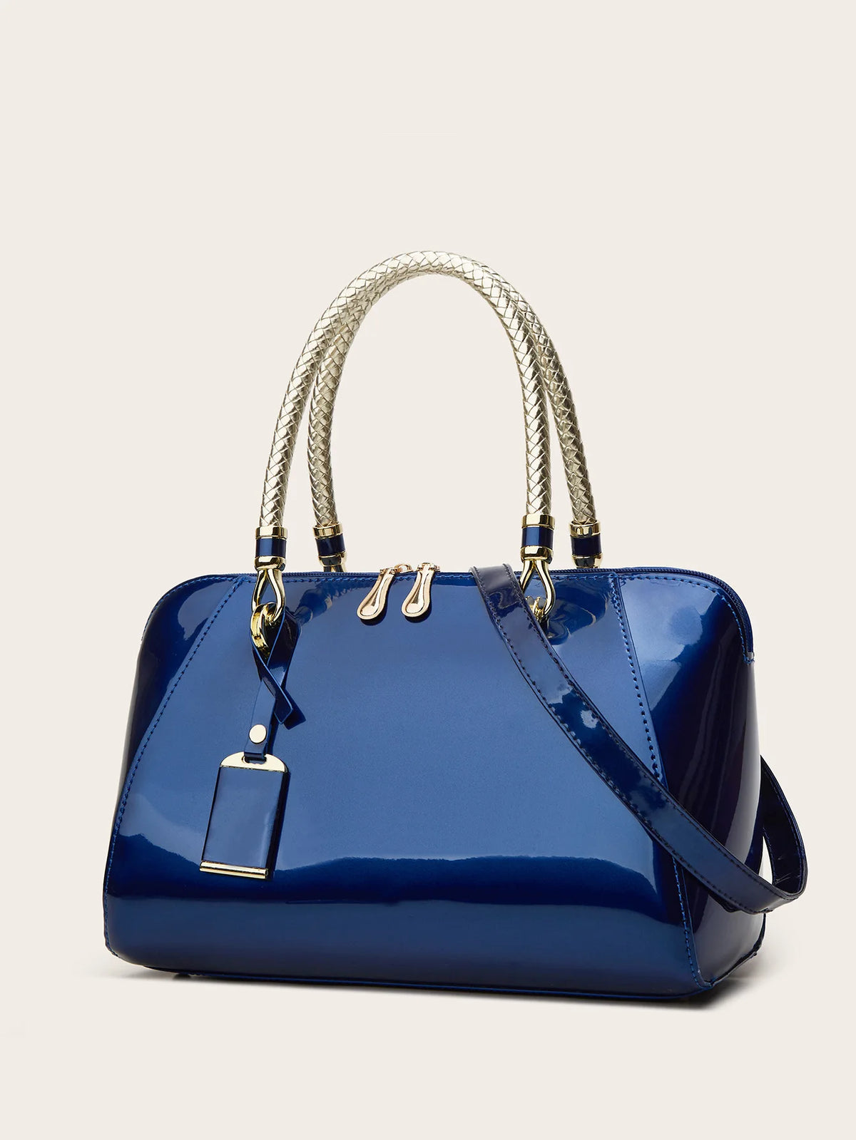 ABQP New Women's Handbag Luxury Brand Fashion Patent Leather Women's Shoulder Bag Large Capacity Boston Women's Bag High Quality